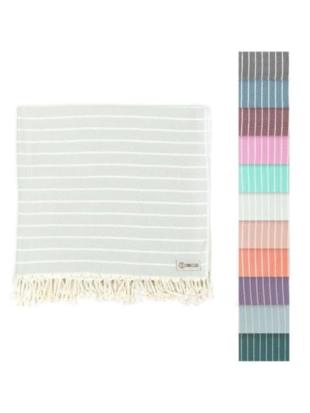 Sage Green Turkish Beach Towel Sand Resistant Organic Cotton Quick Dry 37x69 New